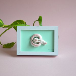 Picture with artistic porcelain mouth sculpture, Porcelain Sculpture on a picture or canvas, Painting and illustration for home decoration image 1