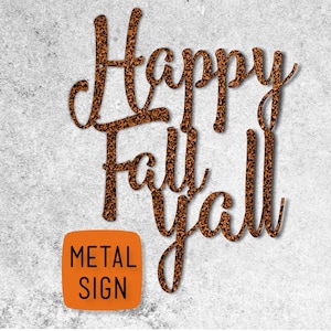 Placa de metal &quot;Feliz Outono a Todos&quot;: Decoração de Porta de Entrada de Outono