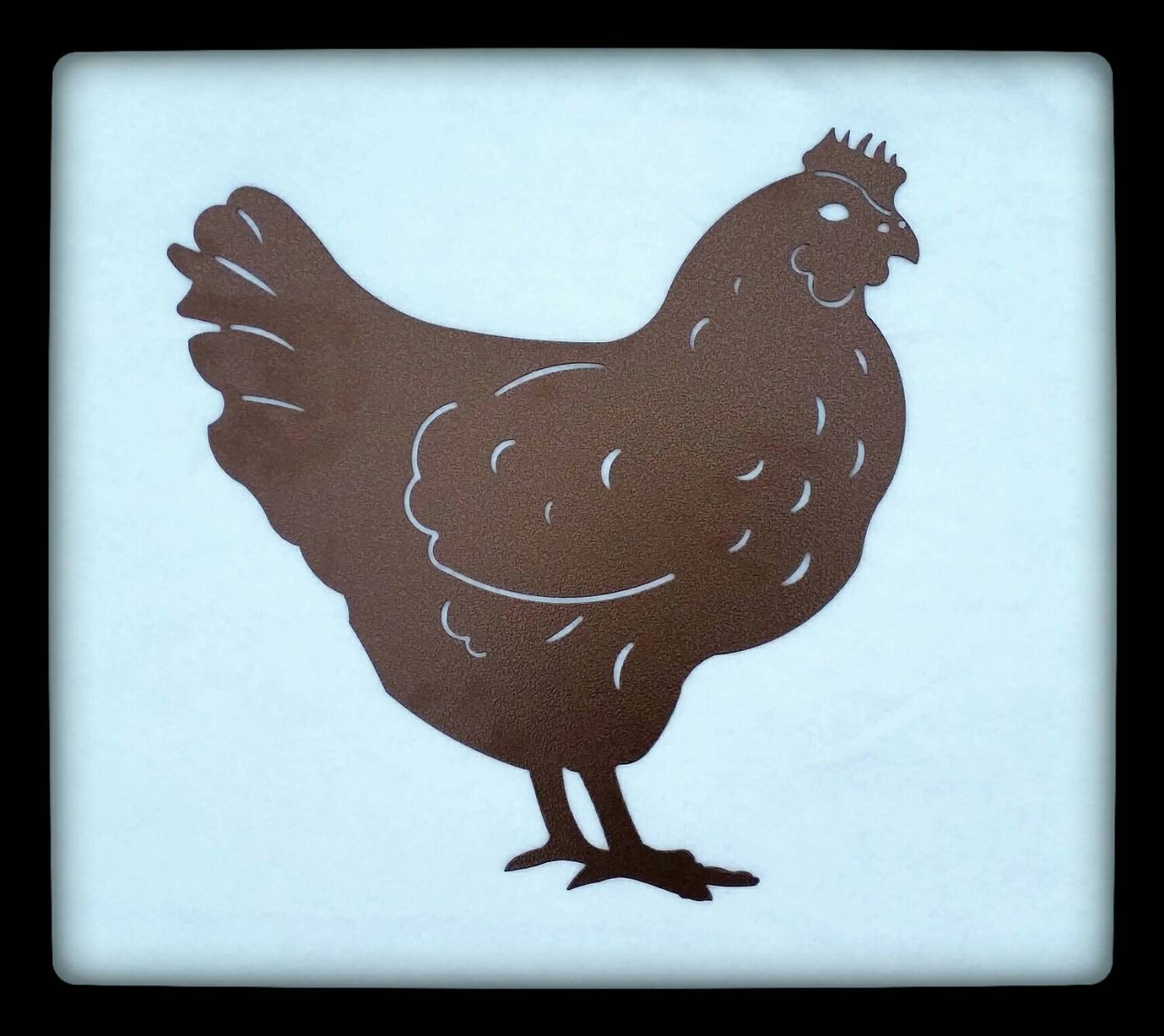Metal Chicken Wall Art / Kitchen Chicken Decor / Rusted Etsy