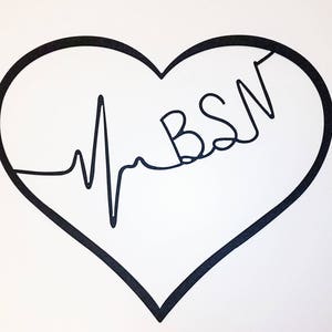 メタルハートウォールアート / 看護師へのギフト / 看護師週間 / Cna Lpn Rn Bsn Aprn Np Cns Emt Rt Md Heartbeat / 看護卒業ギフト / 登録済み