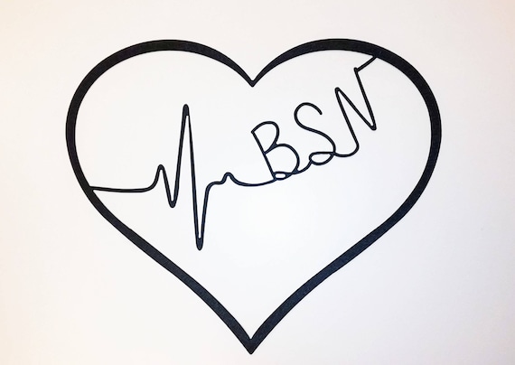 Metal Heart Wall Art / Gift for Nurse / Nurse's Week / Cna Lpn Rn Bsn Aprn Np Cns Emt Rt Md Heartbeat / Nursing Graduation Gift / Registered