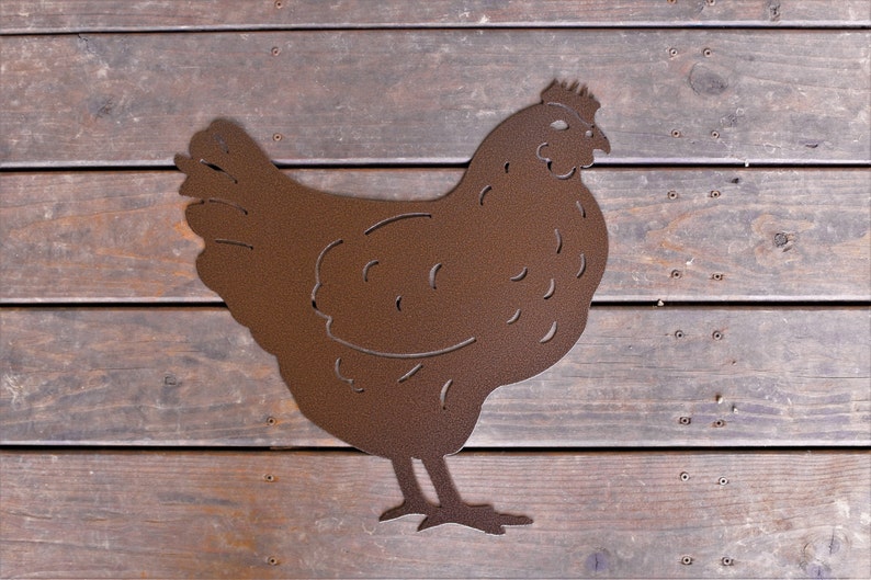 Metal Chicken Wall Art / Kitchen Chicken Decor / Rusted | Etsy