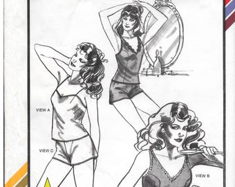 Patrón de camisola. Patrón de camisola y pantalón corto de estilo vintage (descarga digital). Patrón Stretch & Sew n.° 2065. Tallas 28-44.