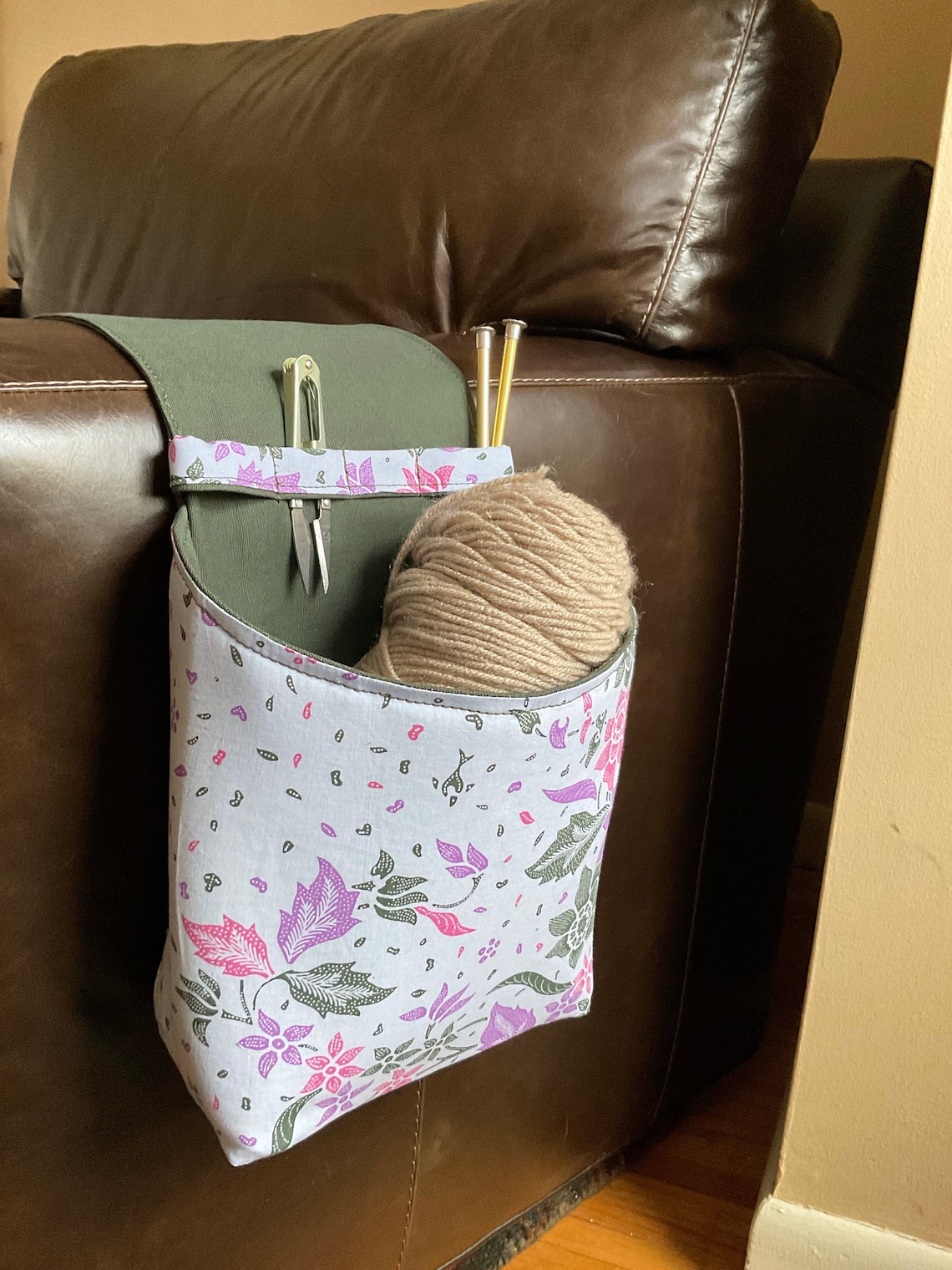 Knit Caddy Yarn Sack. Portable for Table Sofa Couch Arm or Etsy