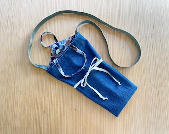 Bolsa de tela para flores frescas. Reutilizable y sostenible. Ideal para ramos de flores de jardín. Tela vaquera.