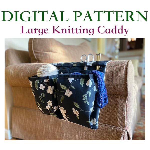 Extra Large Knitting Caddy Pattern.  DIGITAL PDF SEWING Pattern & Instructions. Sewing Pattern. Digital Download.  Knit Caddy Pattern.