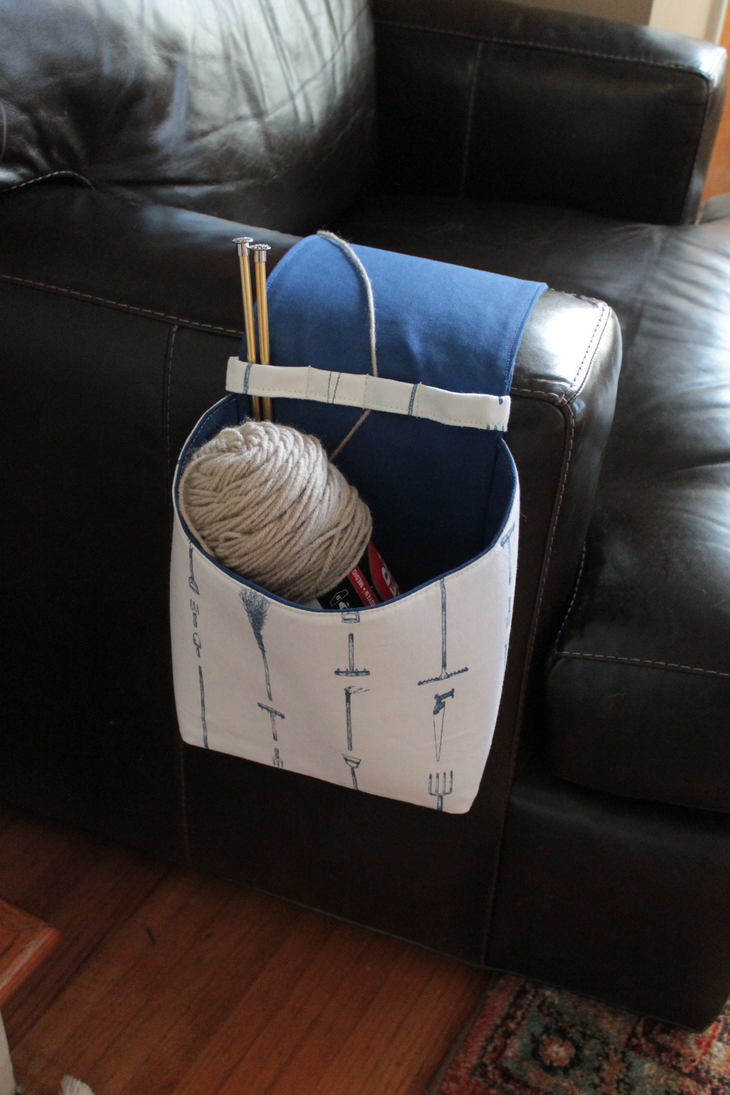 Knit Caddy Yarn Sack. Portable for Table Sofa Couch Arm or Etsy