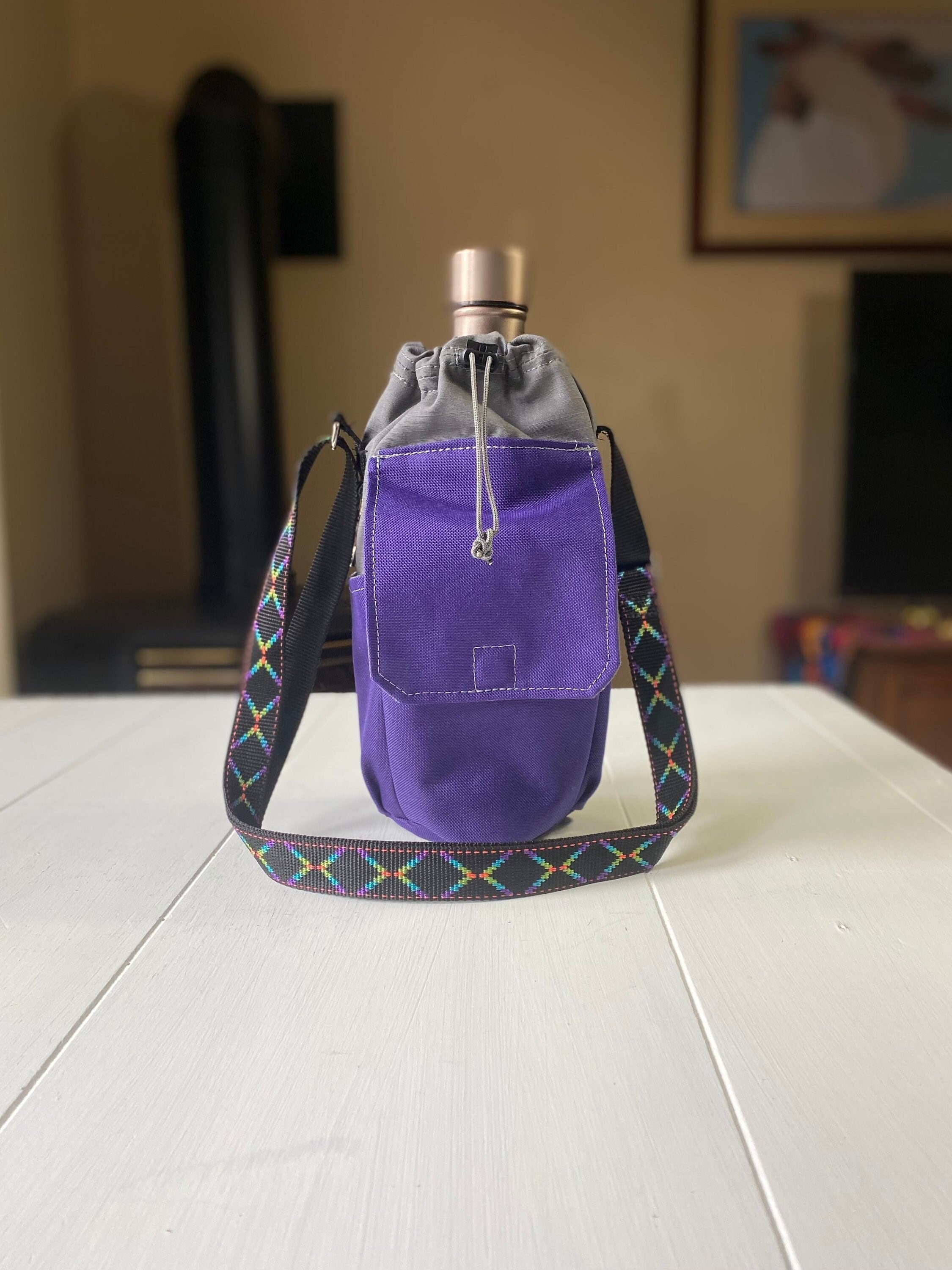 Handmade Cross Body Water Bottle Bag, Sling Bag with Wallet Pockets, Gift to benefits Friends to The Forlorn Rescue