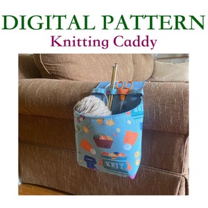 Knitting Caddy Sewing Pattern: Sofa Arm Organizer (PDF Pattern)
