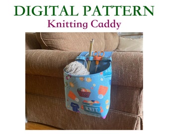 Knitting Caddy Sewing Pattern: Sofa Arm Organizer (PDF Pattern)