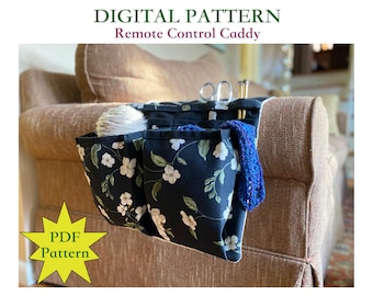 Patrón PDF de organizador de almacenamiento para brazo de sofá extragrande: Patrón de costura digital.