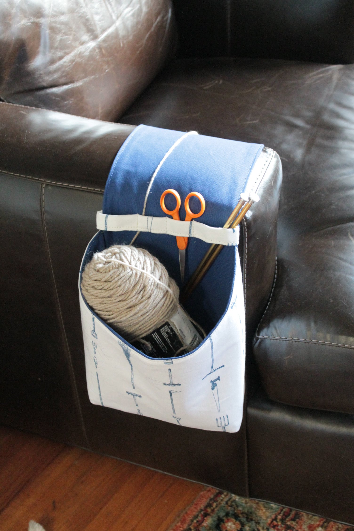 Knit Caddy Yarn Sack. Portable for Table Sofa Couch Arm or Etsy