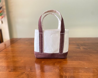 Mini Canvas Tote Bag: Linen Fabric Gift Bag. AA Al-Anon Book Bag.  Lunch Bag. Bridal Shower Tote.