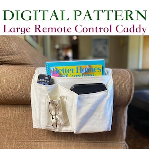 Large Remote Control Caddy DIGITAL SEWING PDF Pattern. Multi Pockets Organizer for Sofa or Bed.  Advanced Beginner Digital Download Only.