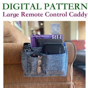 Large Remote Control Caddy DIGITAL SEWING PDF Pattern. Multi Pockets Organizer for Sofa or Bed.  Advanced Beginner Digital Download Only.