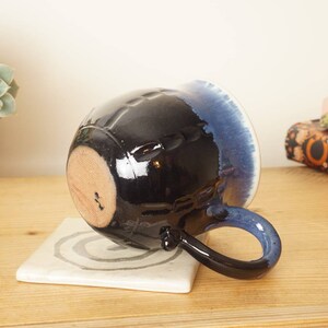 Stoneware mug. Blue black mug, Hand thrown stoneware studio pottery. G1328 Stevaceramics image 4