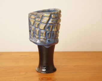 Handmade Black and blue Ikebana vase. G1809