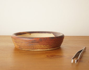 Bonsai pot. Black red orange Mame bonsai pot. Handmade wheel thrown studio pottery. G1604 StevaCeramics