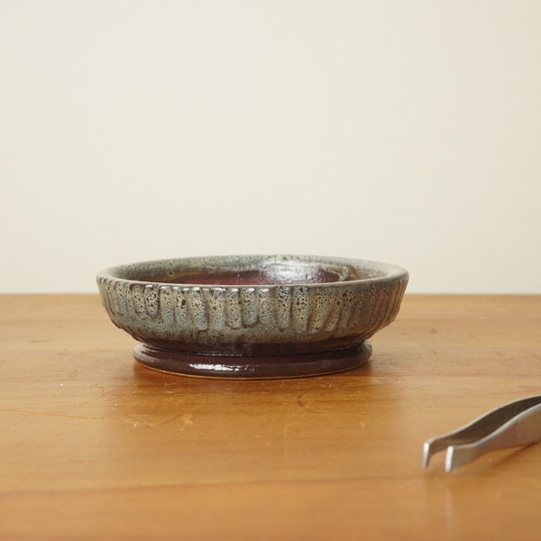 Bonsai pot. Grey brown Mame bonsai pot. Handmade wheel thrown studio pottery. G1473 StevaCeramics