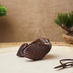 Bonsai pot. Red black stone effect bonsai dish. Handmade studio pottery. G1671