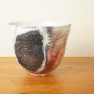 Wood smoke fired pot with red and grey blushing. StevaCeramics image 2