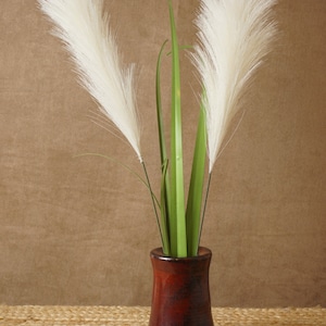 Ikebana vase. Red Black. Handmade wheel thrown studio pottery. G1949 StevaCeramics.