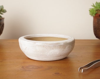 Bonsai pot. Matt white Mame bonsai pot. Handmade wheel thrown studio pottery. G1711 StevaCeramics