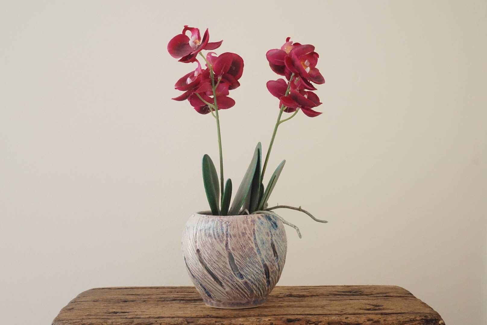 Cache-pot orchidée céramique Madagascar diam. 10cm