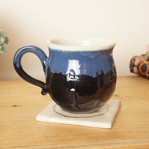 Stoneware mug. Blue black mug, Hand thrown stoneware studio pottery. G1328 Stevaceramics image 2