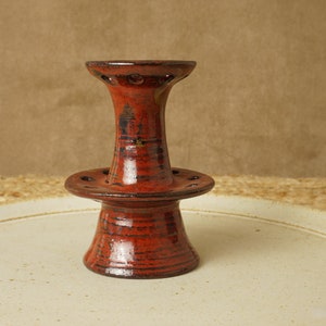 Vase and earring holder. Red black. Handmade wheel thrown studio pottery. StevaCeramics. G2026.1