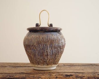 Storage jar, Cremation urn, Handmade studio pottery.