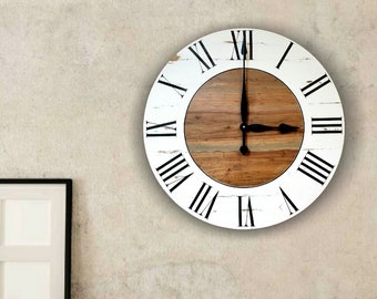 The Naomi Farmhouse Wall Clock - large wall clock - big clock - farmhouse style -  rustic clock - rustic decor - farmhouse decor -