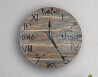 The Hakon Farmhouse clock - rustic clock - over sized wall clock - big clock - large clock - farmhouse decor - rustic decor -