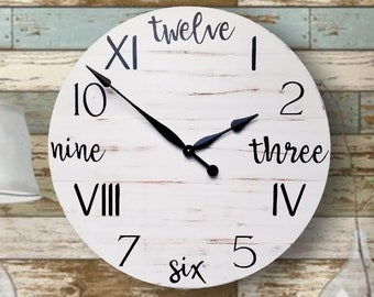 The Isabella Farmhouse Wall Clock - large wall clock - big clock - farmhouse style -  rustic clock - farmhouse clock- rustic decor
