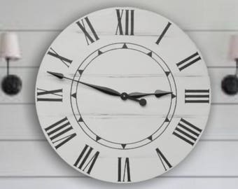 L'horloge de la ferme Sidney - horloge rustique - horloge murale surdimensionnée - grande horloge - grande horloge - décor de ferme - décor rustique -