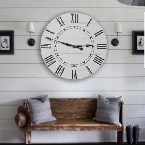 The Sidney Farmhouse Clock Rustic Clock Oversized Wall - Etsy