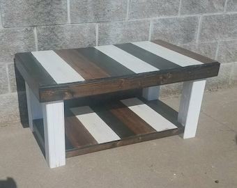 Farmhouse coffee table with lower shelf - rustic table - reclaimed wood coffee table  - rustic table -  farmhouse decor -