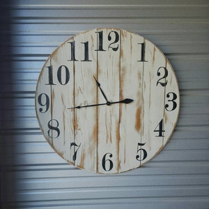 36in &quot;Shannon&quot; farmhouse wall clock - farmhouse decor - big clock - large clock - Oversized wall clock -