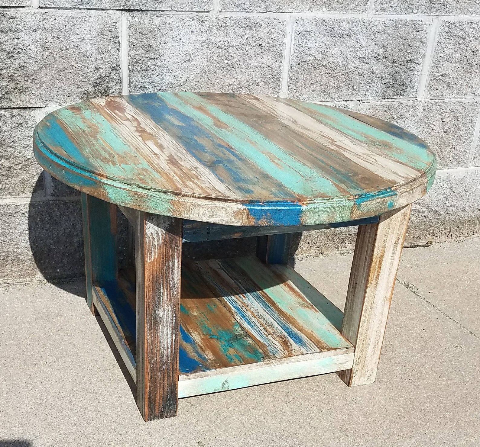 Reclaimed Wood Round Coffee Table Farmhouse Coffee Table - Etsy