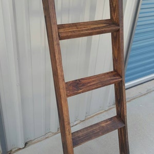 Rustic farmhouse-style quilt ladder, reclaimed wood decor,  farmhouse-style decor, blanket ladder