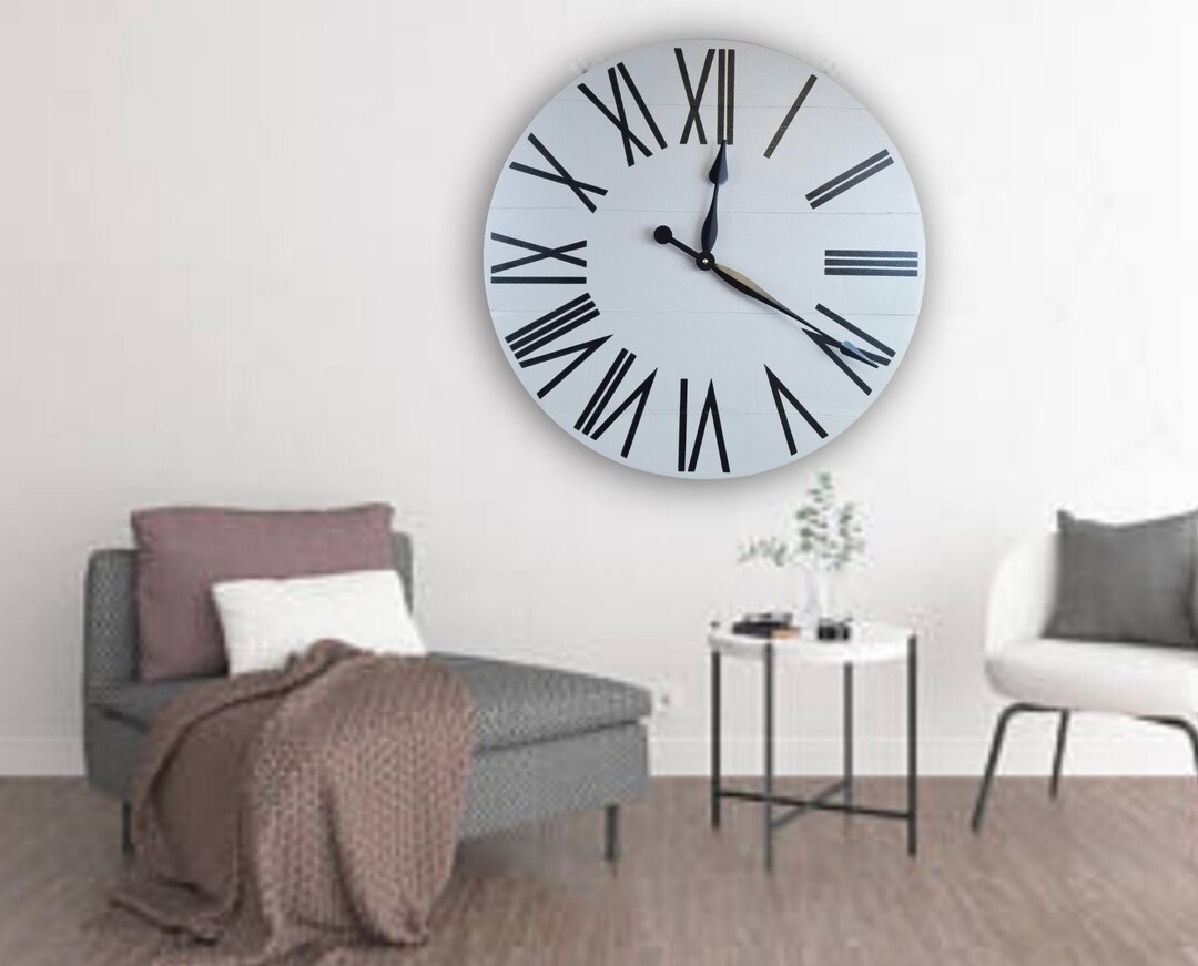 The Madelyn Farmhouse Clock - Rustic Clock - Over Sized Wall Clock ...