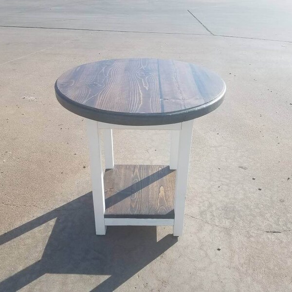 Farmhouse End Table Etsy