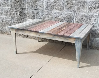 The Nantucket farmhouse coffee table - farmhouse furniture - farmhouse decor - reclaimed wood coffee table - rustic table -