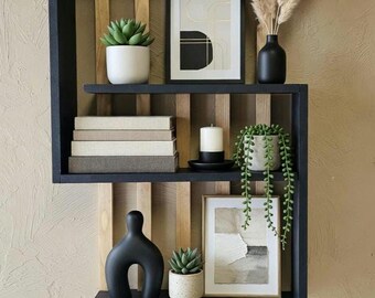 Wooden wall shelf, modern wall shelf, farmhouse wall shelf, zig zag wall shelf, wall decor, modern wall decor,  farmhouse wall decor, shelf