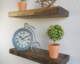 Wooden floating shelves- farmhouse wall shelves- wall shelves- wood shelves- rustic decor- farmhouse decor- accent shelves- shelves - shelf