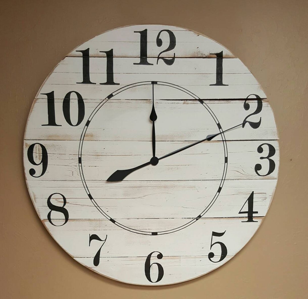 The "diane" Farmhouse Wall Clock - Oversized Wall Clock - Large Clock ...