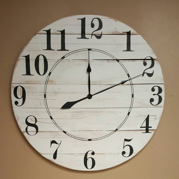 The "Diane" farmhouse wall clock - Oversized wall clock - large clock - big clock - farmhouse decor -