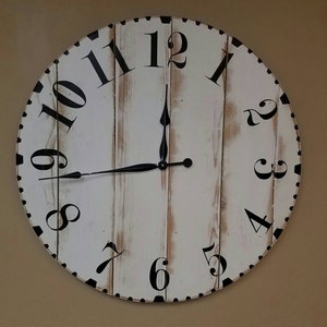 29in &quot;Hannah&quot; farmhouse wall clock - Oversized wall clock - large clock - big clock - farmhouse decor