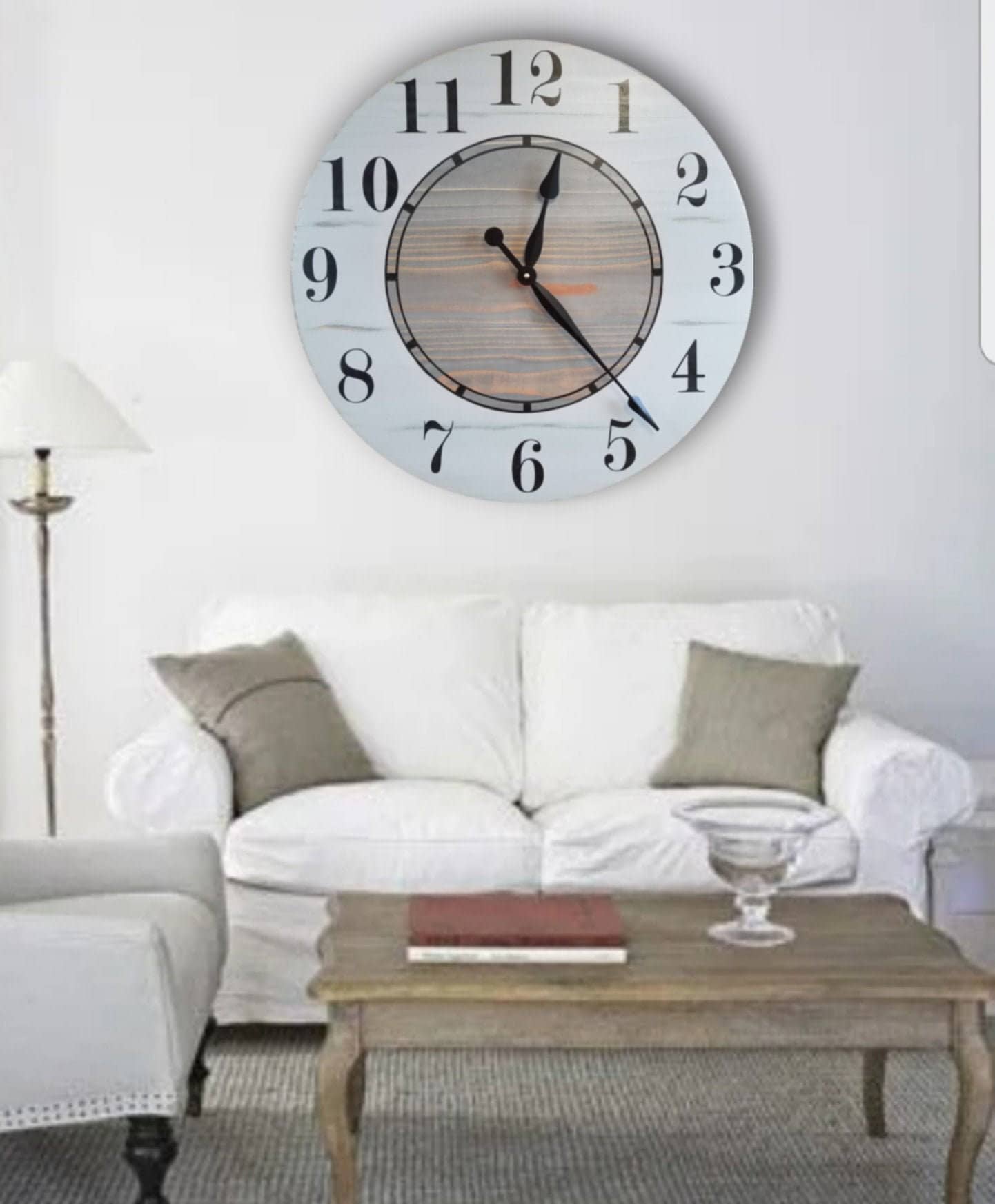 The Aurora Farmhouse Clock Rustic Clock Over Sized Wall Etsy