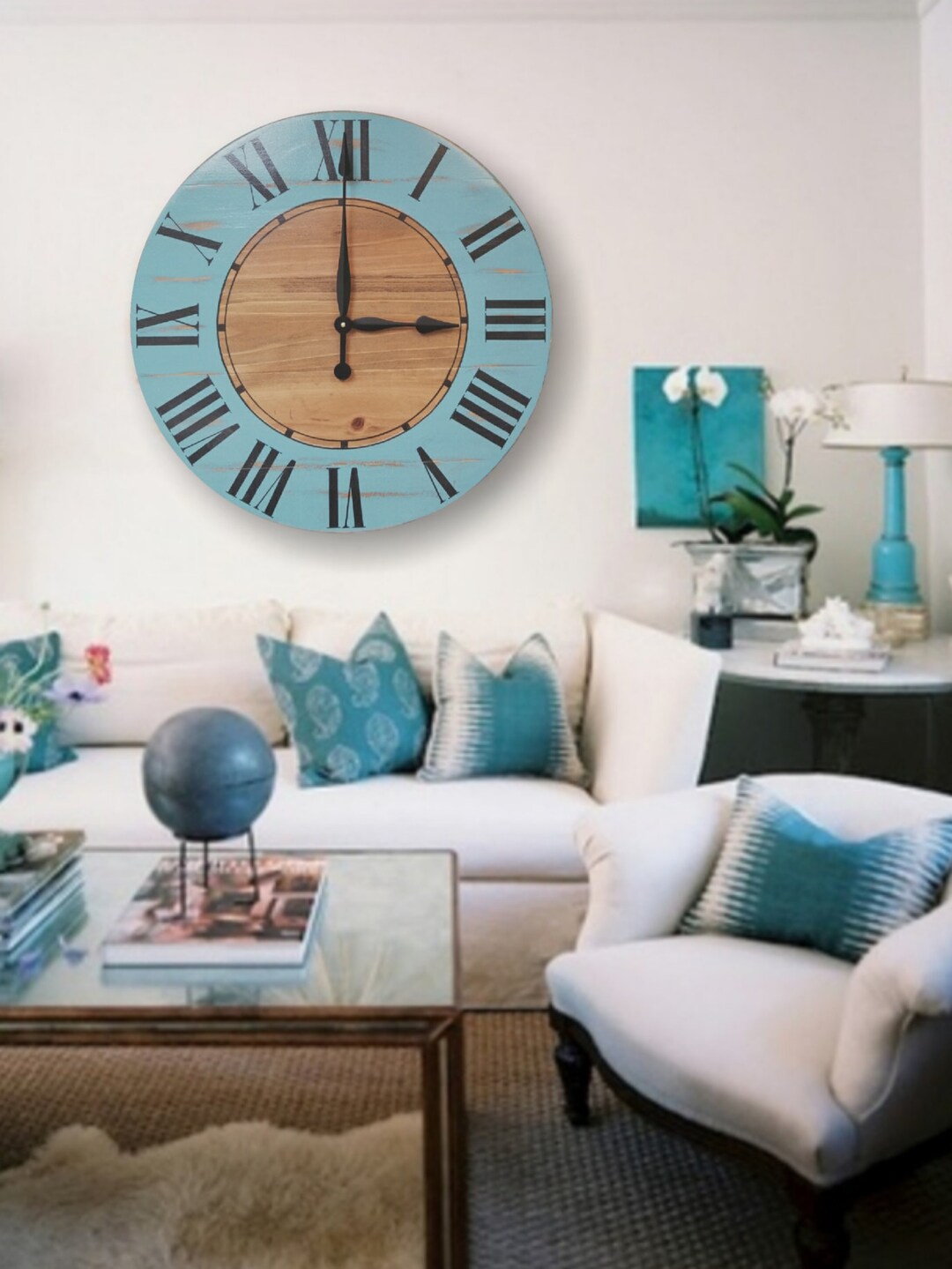 The Mackenzie Farmhouse Wall Clock - Large Wall Clock - Big Clock ...